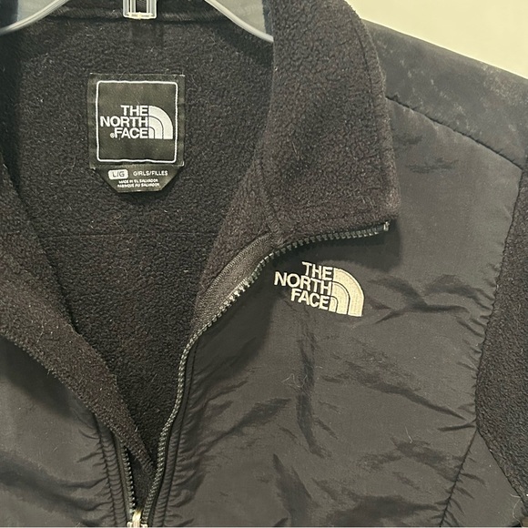 The North Face Denali Fleece Jacket Girls L 14/16 Black Polartec Full Zip Youth - Picture 2 of 9
